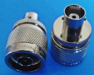 Lot (2) N Male to BNC Female Adapter Amphenol UG-201A/U