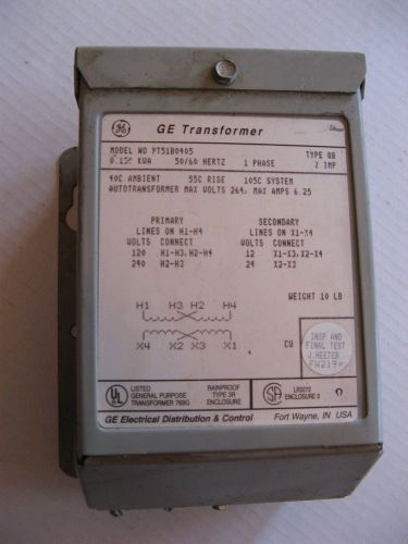 GE Transformer .150kva 1PH 120/240 x 12/24v 9T51B0405