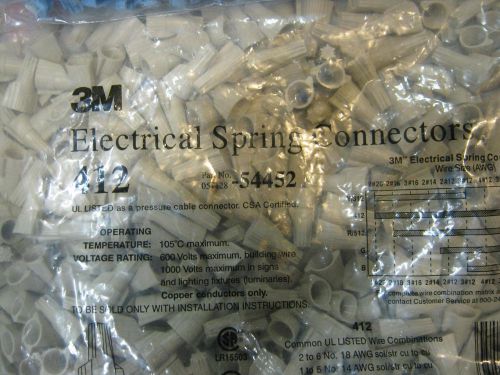 3M 412 Electrical Spring Connectors Part # 051128-54452 Qty 500