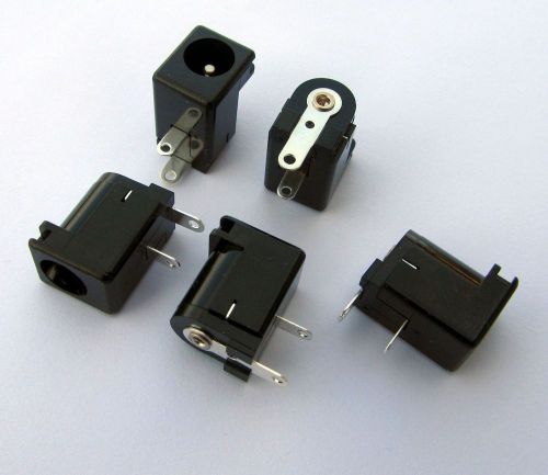 5 pcs Jack Socket Power Connector, PCB, 2mm barrel, thru hole