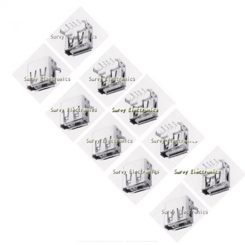 20pcs USB Type-A 90° Right Angle 4-pin Female Connector Jacks Socket PCB Mount