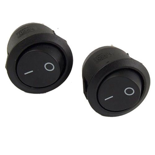 2 pcs On/Off 2 TermInal SPST Black Round Rocker Switch Gift