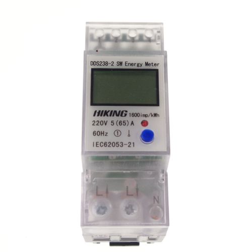 5-65a 220v 60hz single phase reset to zero din-rail kilowatt led kwh meter for sale