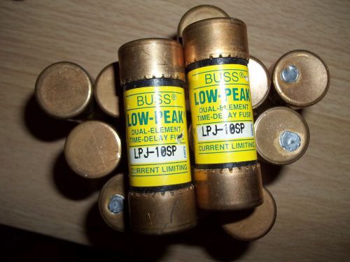 15 Pcs. USED  BUSSMAN LPJ-10SP FUSES LOW PEAK