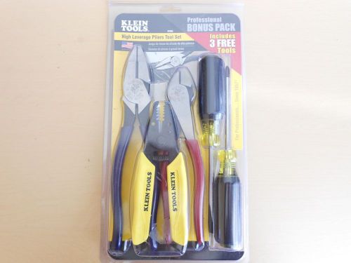 Klein High Leverage Pliers Tool Set Five Piece Bonus Pack