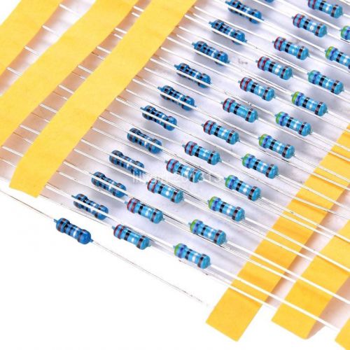 Hot 64 values 1280pcs 1 ohm - 10M ohm 1/4W Metal Film Resistors Assortment Kit