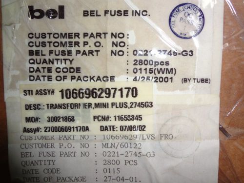 6 pin Dip, Belfuse #0221-2745-G3 or 2745-G3