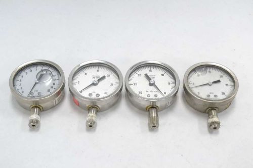 LOT 4 ASHCROFT ASSORTED PRESSURE GAUGE 0-30PSI IN-HG 0-15PSI 1/4IN NPT B351999