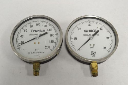 LOT 2 TRERICE ASSORTED 52-2872 52-2700 0-60PSI 0-200PSI PRESSURE GAUGE B252878