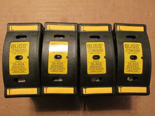 NEW NOS LOT OF 4 Cooper Bussman JTN60060 Fuse Holder Class J Fuses 35-60A 600VAC