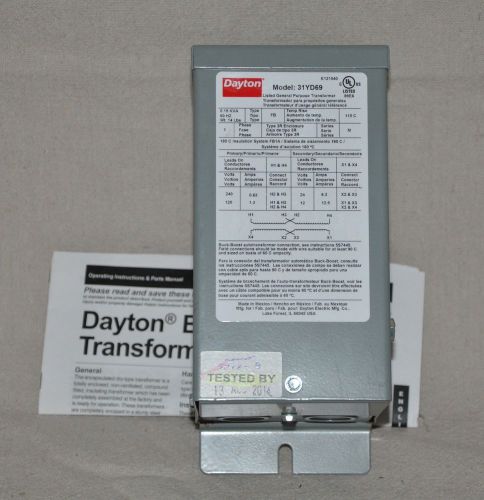 Dayton transformer in 120/240 vac 0.15 kva. for sale