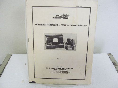 M C Jones/Micromatch MM-560 Series Measuring Instr. Operating Manual