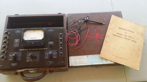 VINTAGE WESTON 785 INDUSTRIAL CIRCUIT TESTER TYPE 6 ORIGINAL  HOME WORK WOOD BOX