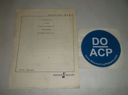 HEWLETT PACKARD HP 93983E HP 2621A/P K45 UPGRADE KIT SERVICE MEMO