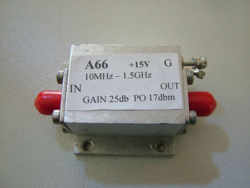 RF AMPLIFIER  10MHz - 1.5GHz  GAIN 25db   PO 17dbm  A66    * SALE *