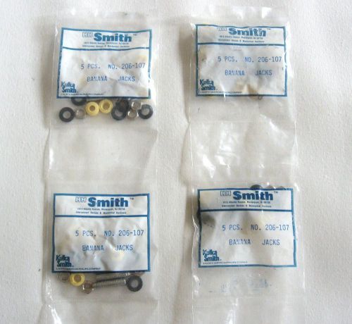 (20) HH Smith 206-107 Yellow Panel Mount Banana Jacks Solder Turret  NOS