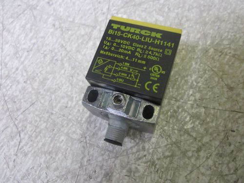 TURCK BI15-CK40-LIU-H1141 PROXIMITY SWITCH 15-30VDC *NEW OUT OF A BOX*