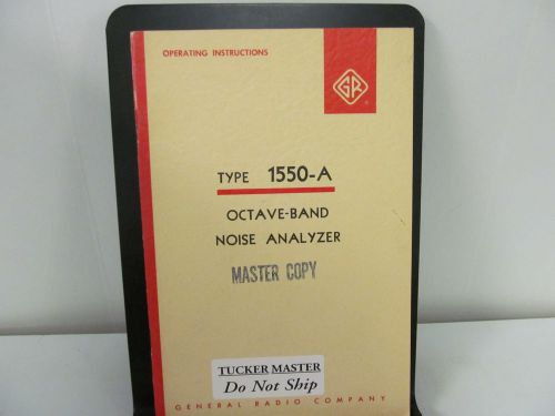 General radio 1550-a octave-band noise analyzer: operating instruction manual for sale