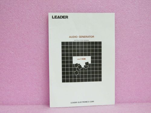 Leader Manual LAG-120B Audio Generator Instruction Manual w/Schematic