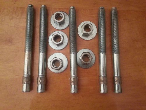 5 RED HEAD TRUEBOLT WEDGE ANCHORS 3/4&#034; X 8 1/2&#034; WS-3484G