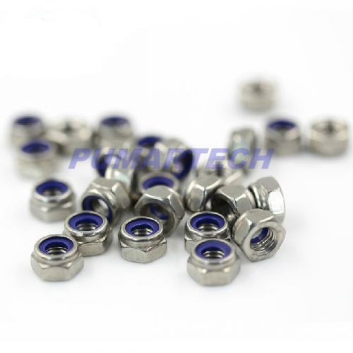 DIN985 Stainless Steel A2 Nylon Lock Nut Metric 100pcs/lot