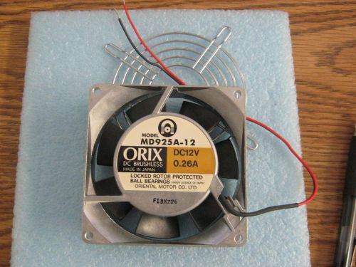 Oriental Motor / Orix  Model: MD925A-12 Fan.  DC12V,. 0.26A.  Tested Good&lt;