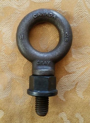 Canada Gray 5/8&#034; Forged Eye Bolt with Nut BS-20 H4 13/4&#034; Shank Shoulder Eye Bolt