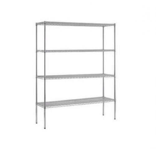 Heavy Duty Chrome 4-Shelf Wire Shelving - 74&#034;H x 60&#034;W x 18&#034;D - NSF - Metro