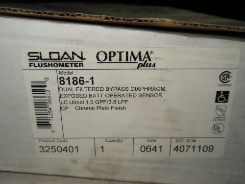 (X9-5) 1 NIB SLOAN 8186-1 3250401 OPTIMA PLUS FLUSHOMETER