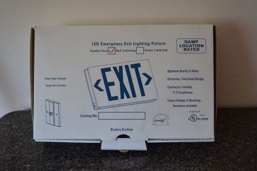 Red LED Emergency Exit Lighting Fixture W/ Battery Backup