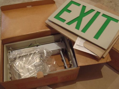 Prescolite EXIT SIGN GREEN LETTERS METAL LIGHT