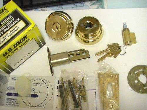 U.s. lock us 1680 series heavy duty double cylinder deadlock deadbolt us1670d3 for sale