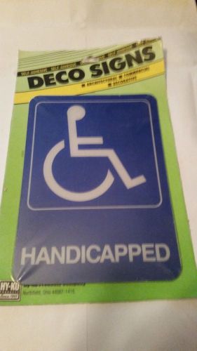 NEW HY-KO D-17 5X7 HEAVY DUTY PLASTIC DECO HANDICAPPED SIGN 6718696