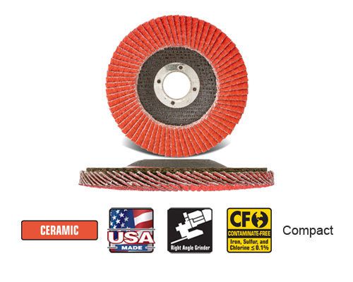 Cgw camel grinding wheels - flap disc c3-40 ceramic 4-1/2&#034; x 7/8&#034;   qty 10 42442 for sale