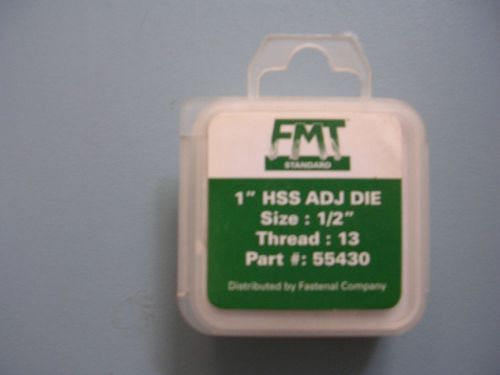 NEW, FMT Standard 1&#034; HSS ADJ DIE 1/2&#034;-13, Part # 55430