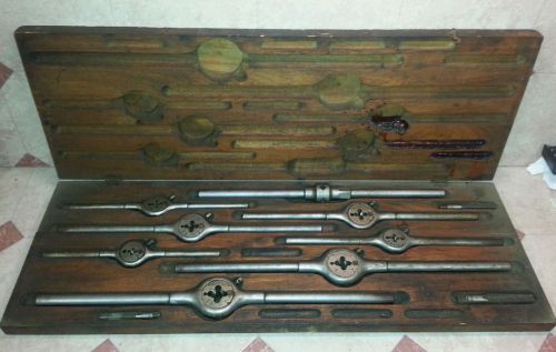 Antique Champion Blower &amp; Forge Co. Tap Die Set. Original Wooden Box FREE SHIP!