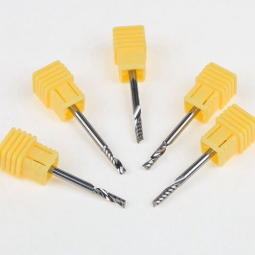 5pcs single blade aluminium cutting single flute cnc router bits 3.175*3.175*12m for sale