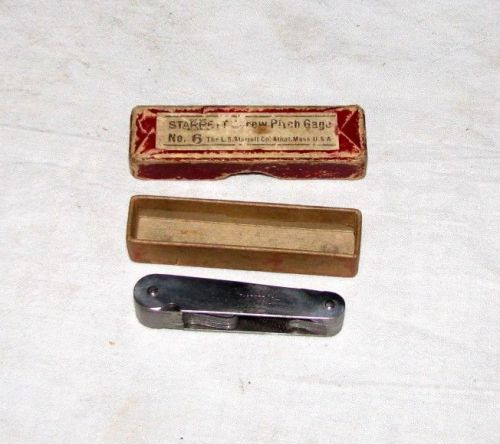 Vintage L S Starrett Screw Pitch Gage, No 6, w/Box