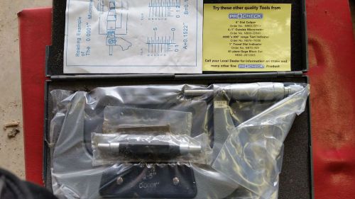 PROCHECK 4-5&#034; OD .0001 Micrometer Carbide Face w/ Wrench Standard Case Ratchet 2