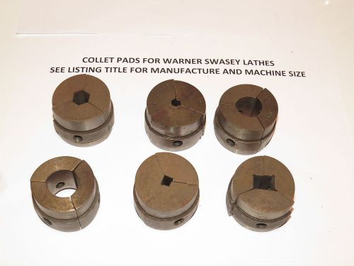 HARDINGE COLLET PADS FOR #5 WARNER SWASEY LATHE - 3/8&#034; X 1/2&#034; RECTANGULAR