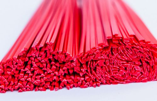 PP plastic welding rods red MIX  triangle &amp;flat strips weld sticks 30pcs