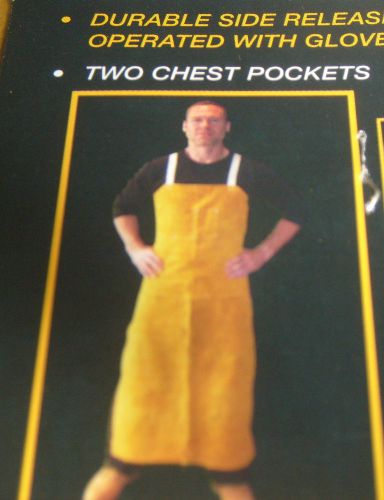 Tillman 4248  24&#034; x 48&#034;  side split leather bib apron, w/ 2 chest pockets for sale