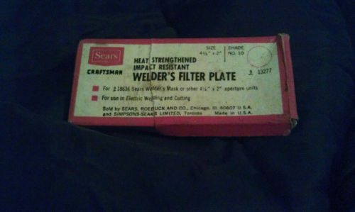 Sears Craftsman Welders Glass Filter Plate 2 x 4 1/4 Shade 10