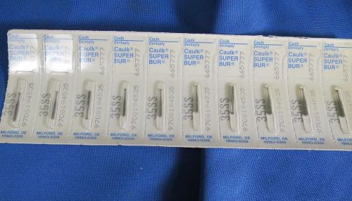 Set of 10 FGSS 35 Dentsply Caulk Super Burs- Short Shank Carbide