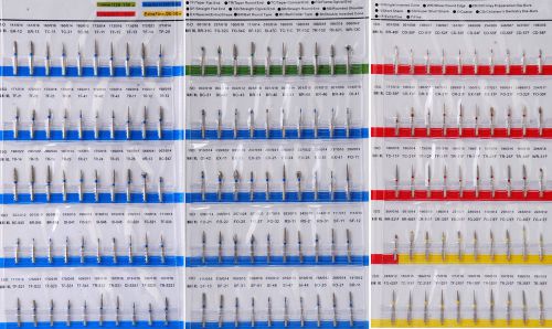 50 pcs dental diamond burs flat-end tapered medium fg 1.6mm mixed for sale