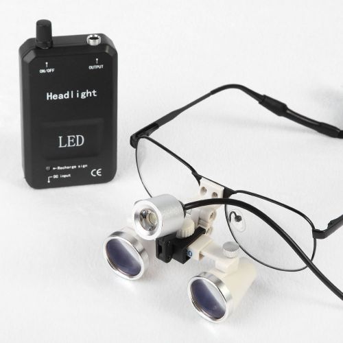 Dental Surgical Medical Binocular Loupes 3.5X 420mm +LED Head Light ship from US