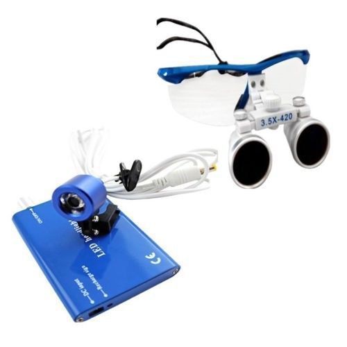 3.5x 420 dental surgical binocular loupes led dental head light lan01 for sale