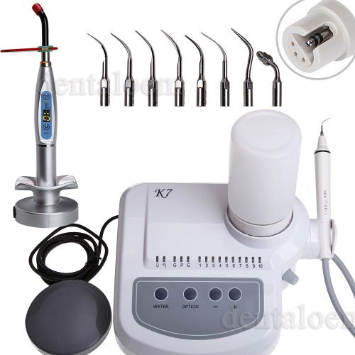 Dental Ultrasonic Piezo Scaler &amp;tips fit SATELEC DTE + Wireless LED Curing Light