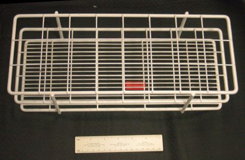 Bel-art, white 14-1/2&#034;x5-1/2&#034;x4&#034; test tube rack epoxy coated 42mm - holds 24 for sale