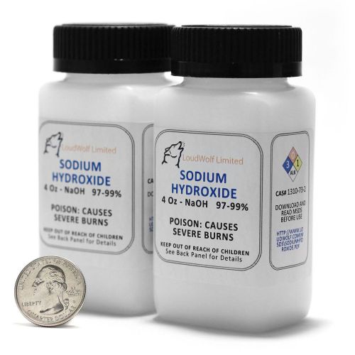 Sodium hydroxide &#034;lye&#034; &#034;caustic soda&#034; / 8 ounces / 99.9+% pure food grade for sale